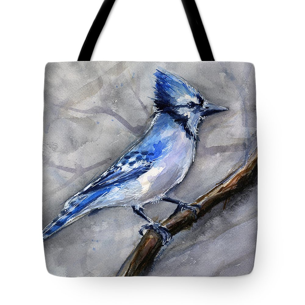 1000x1000 Blue Jay Watercolor Tote Bag For Sale By Olga Shvartsur