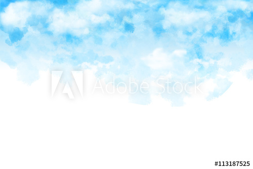 500x334 Watercolor Style Digital Artwork The White Cloud And Blue Sky