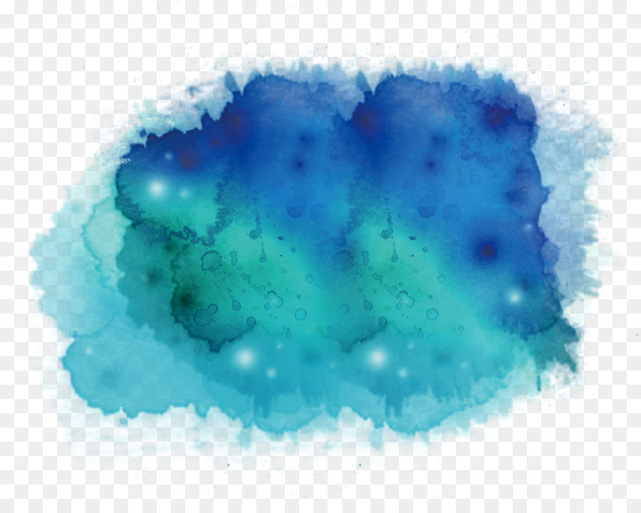 900x720 Ink Wash Painting Watercolor Painting Blue Teal Illustration