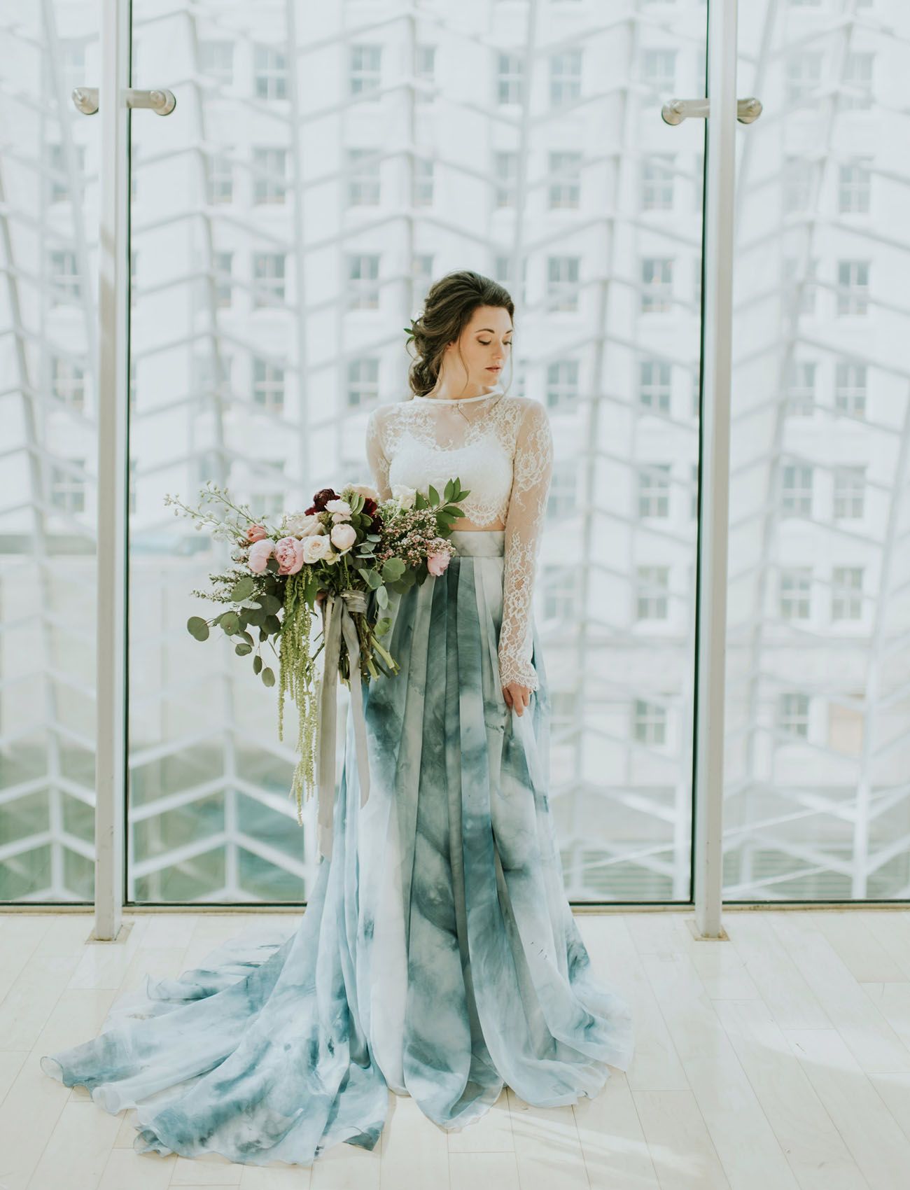 1300x1700 A Blue Watercolor Wedding Dress Fashion Inspiration