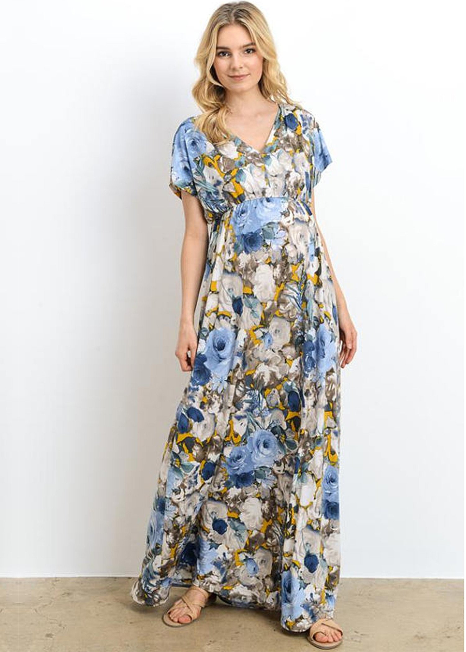1500x2100 Mod Collective By Modish Maternity Watercolor Floral Print Maxi