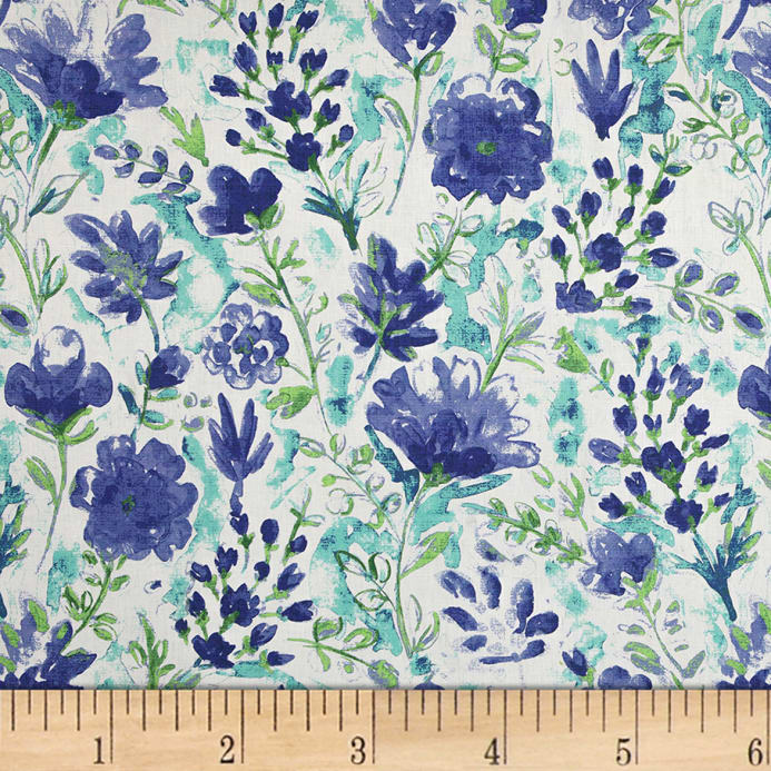 Blue Watercolor Fabric