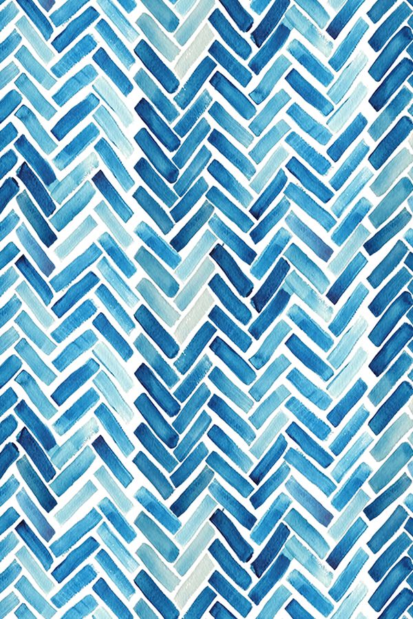 600x900 Blue Watercolor Herringbone Design By Mrshervi On Fabric