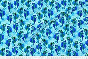 300x200 Seahorse Blue Watercolor Underwater Fabric Printed By Spoonflower