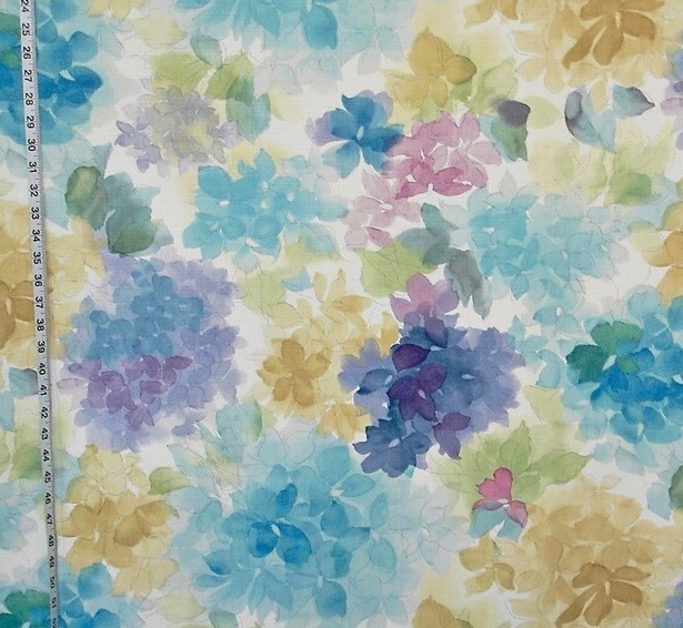 615x566 Watercolor Fabric Floral Blue Turquoise Aqua