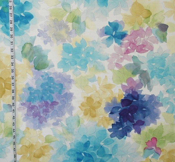 610x566 Watercolor Fabric Floral Blue Turquoise Aqua From Brick House
