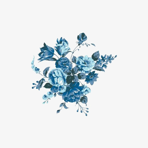 510x510 Watercolor Flowers, Watercolor Clipart, Blue Watercolor Flowers