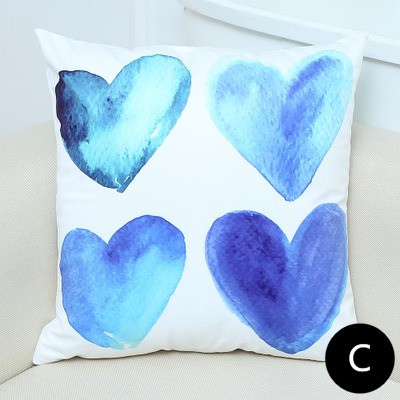 400x400 Blue And White Striped Pillows For Living Room Watercolor Heart