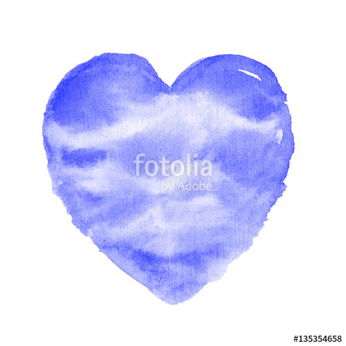 500x500 Cute Watercolor Heart Symbol Illustration Isolated On White