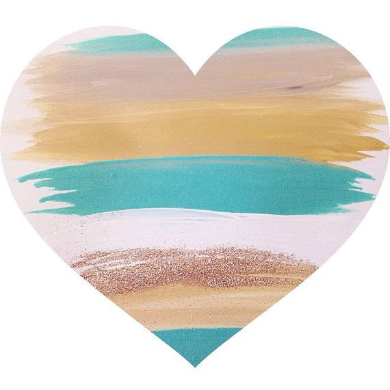 570x570 Blue Watercolor Brushstrokes Heart Print