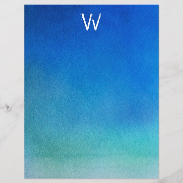 630x630 Blue Watercolor Ombre Monogram Zazzle.ca