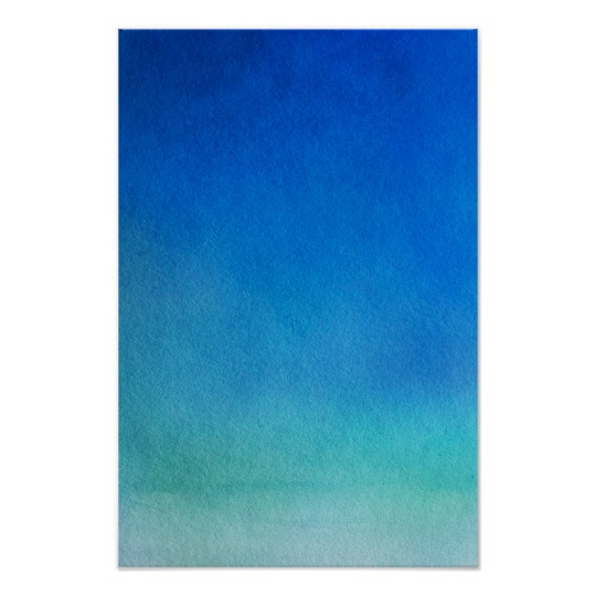 540x540 Blue Watercolor Ombre Poster