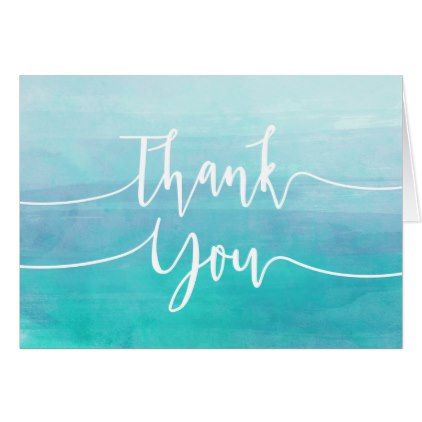 422x422 Blue Watercolor Thank You Card Ombre Watercolor