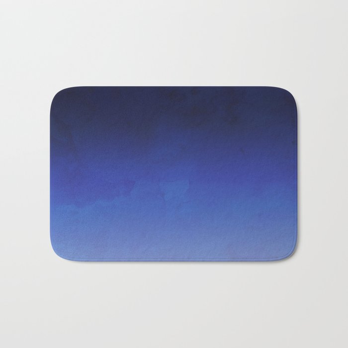 700x700 Modern Navy Blue Watercolor Ombre Gradient Fade Bath Mat By