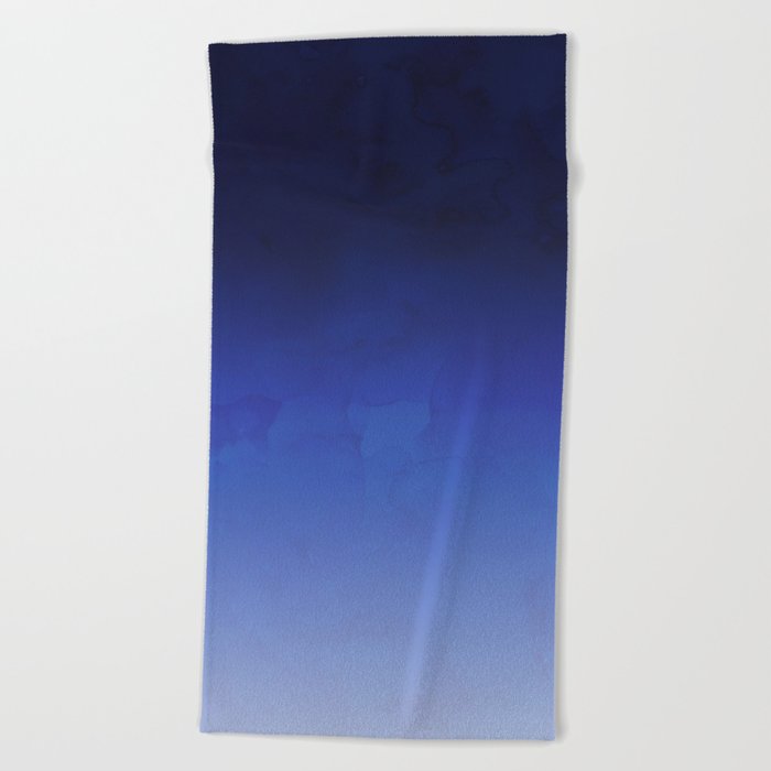 700x700 Modern Navy Blue Watercolor Ombre Gradient Fade Beach Towel By
