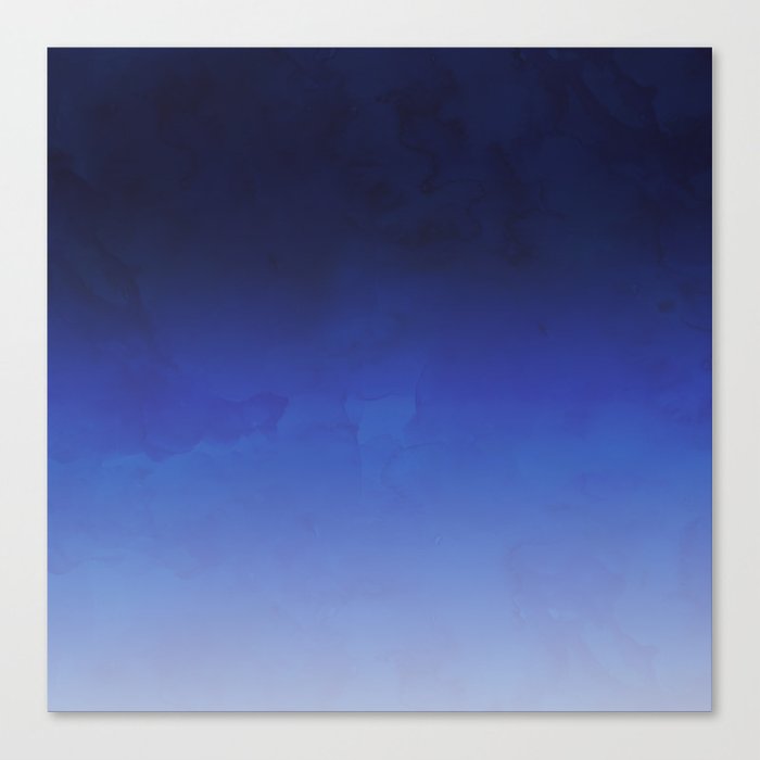 700x700 Modern Navy Blue Watercolor Ombre Gradient Fade Canvas Print By