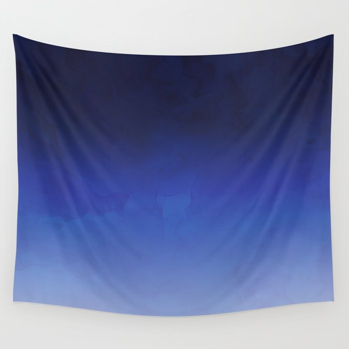700x700 Modern Navy Blue Watercolor Ombre Gradient Fade Wall Tapestry By