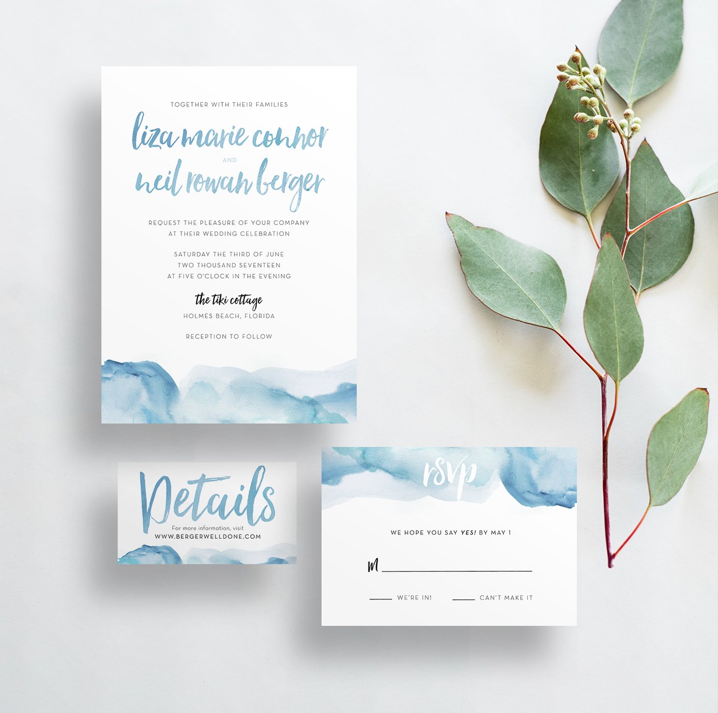 1409x1399 Watercolor Ombre Wedding Invites Dusty Blue