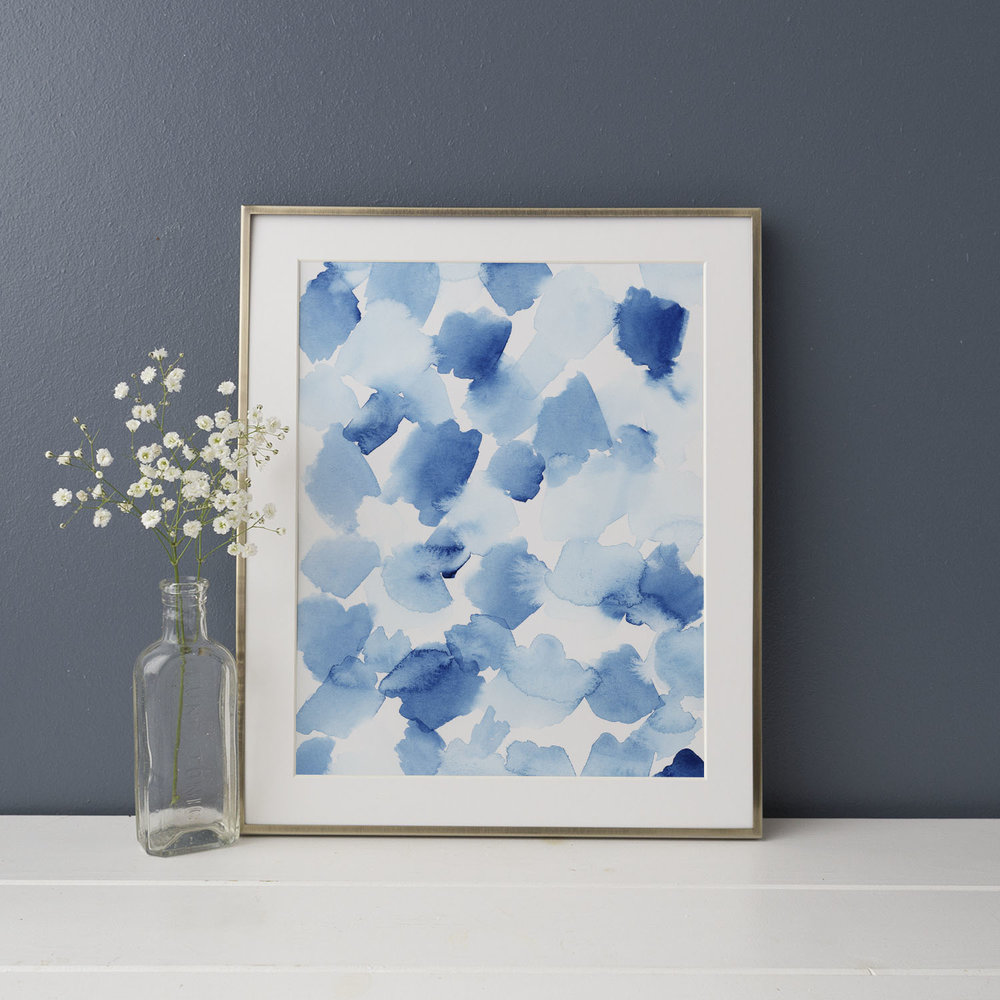 1000x1000 Blue Watercolor Art Print