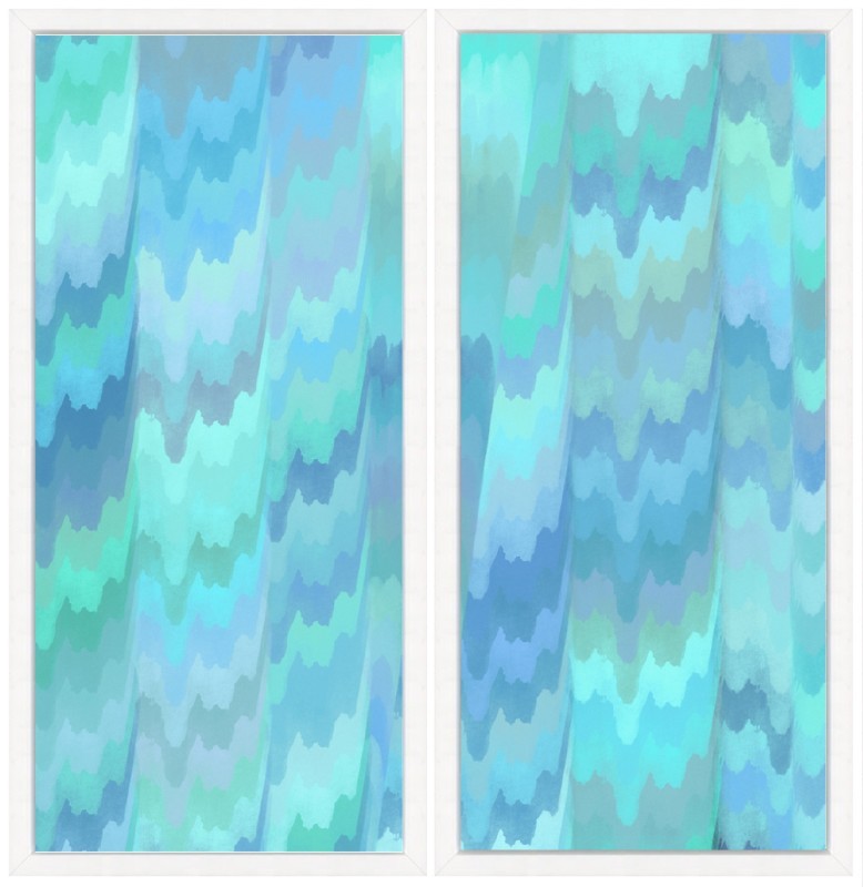 778x800 Blue Watercolor Diptych Vintage Print Gallery