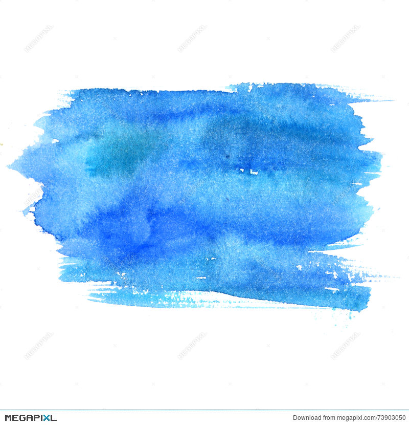 800x830 Blue Watercolor Stain Isolated On White Background. Artistic Paint