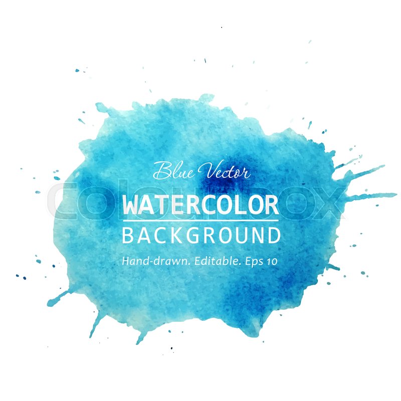 800x800 Watercolor Splash Banner Design. Isolated Watercolor Stain Blue