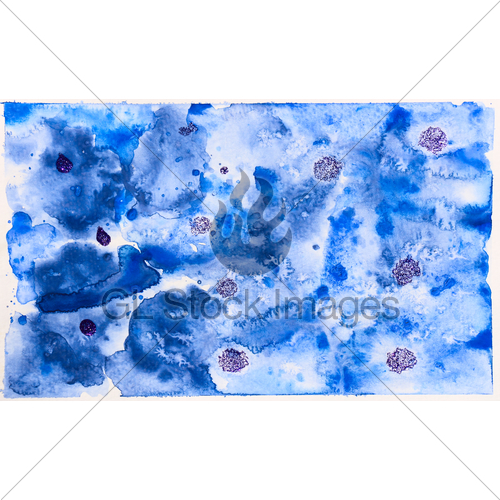 500x500 Blue Watercolor Wash Salt Technique Gl Stock Images
