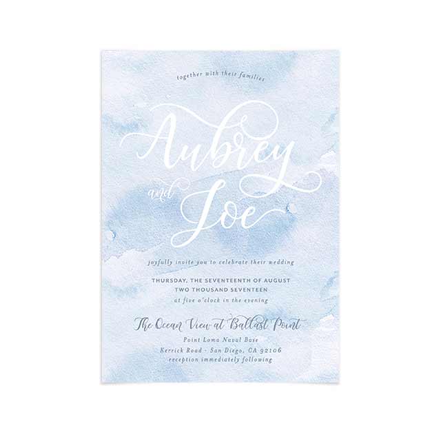 640x640 Blue Watercolor Wash Wedding Invitations Blush Paper Co.