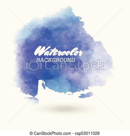 450x470 Blue Watercolor Hand Drawn Isolated Vector Wash Spot On White.