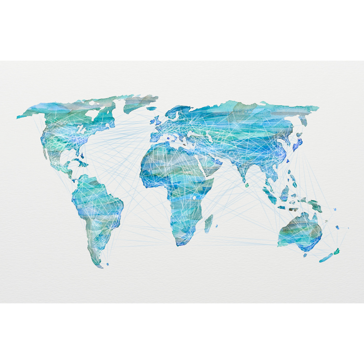 1500x1500 Watercolor World Map Shades Of Blue