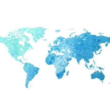 354x354 Watercolor World Map Art Print By Julie From Society6 Dorm Wall