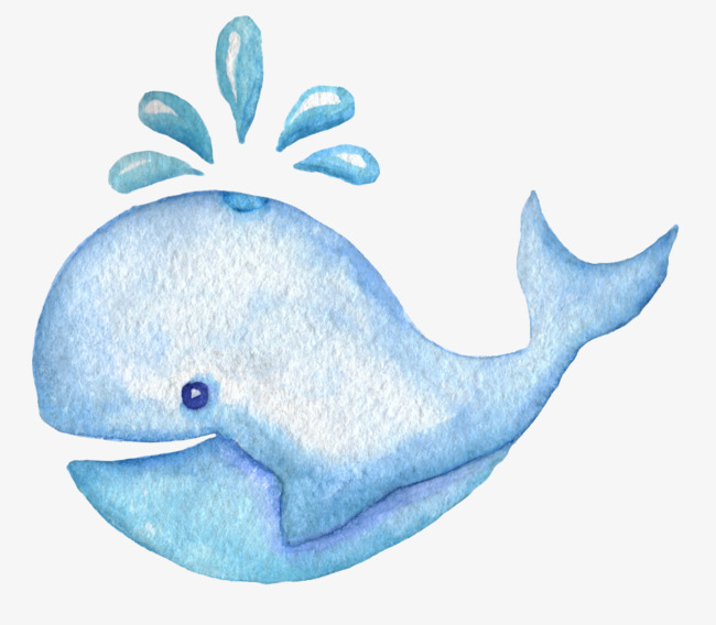 650x568 Blue Whale Spray Watercolor Picture Material, Whale Clipart