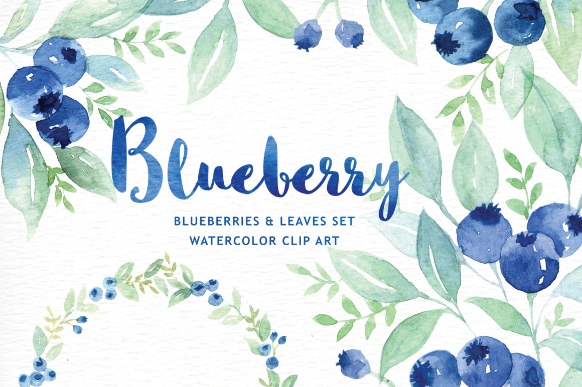 1160x772 Blueberry Watercolor Clipart By Everysunsun