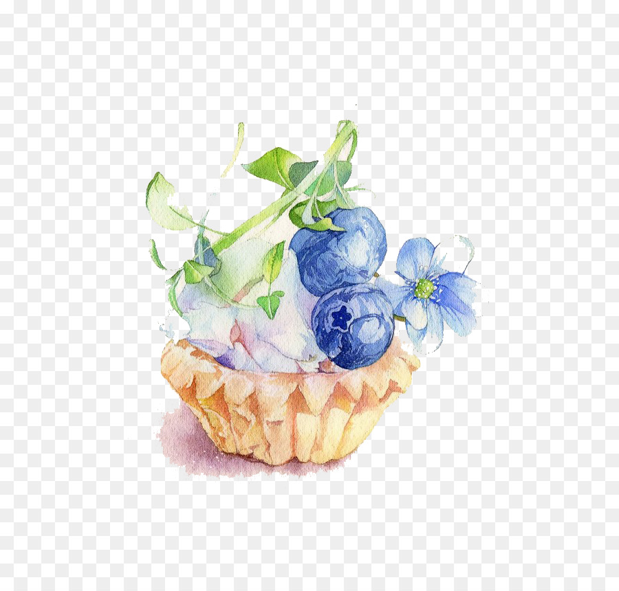 900x860 Cupcake Watercolor Painting Blueberry Illustration