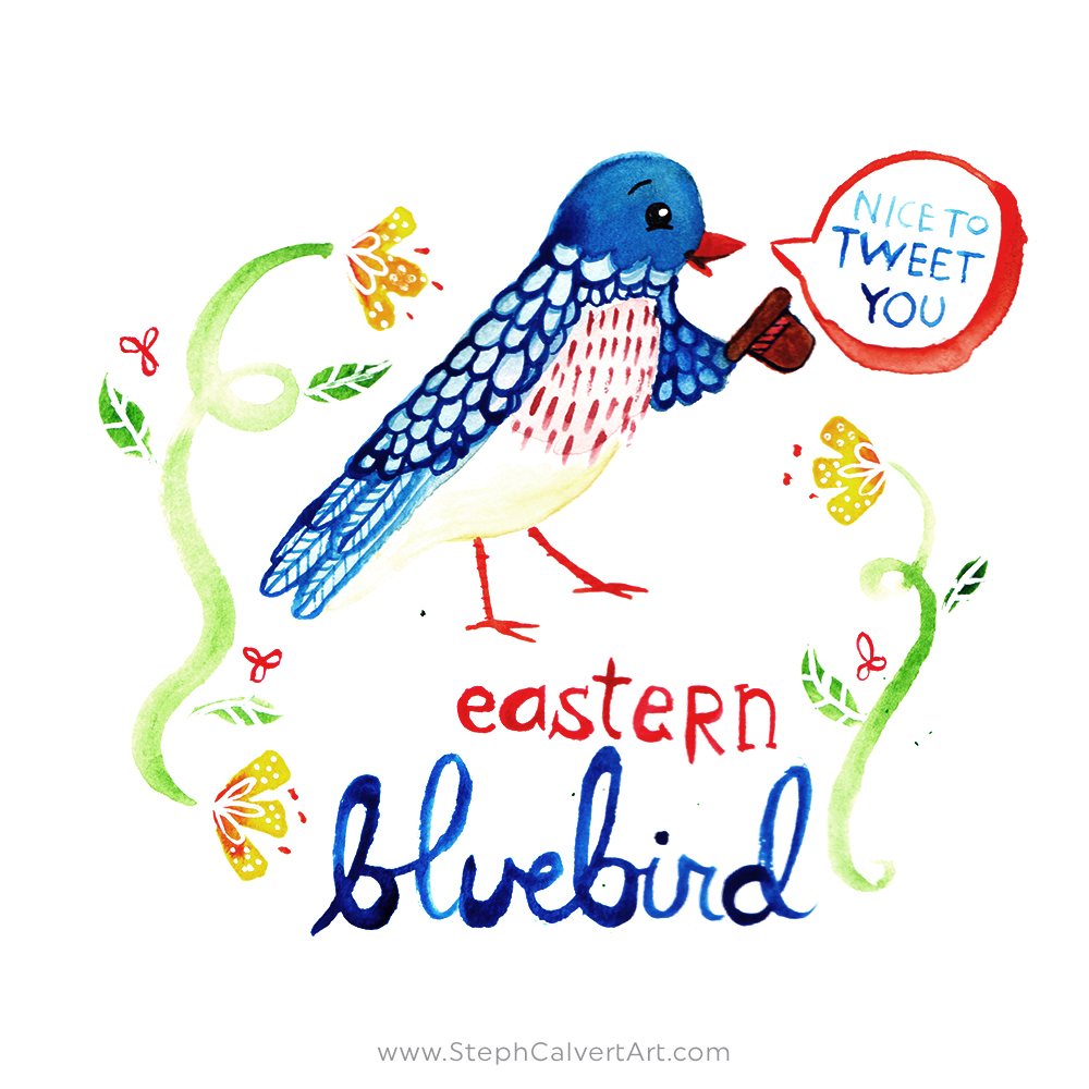1000x1000 Eastern Bluebird Painting