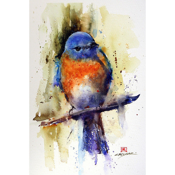 700x700 New East Bluebird Limited Edition Signed Amp Matted Watercolor Art