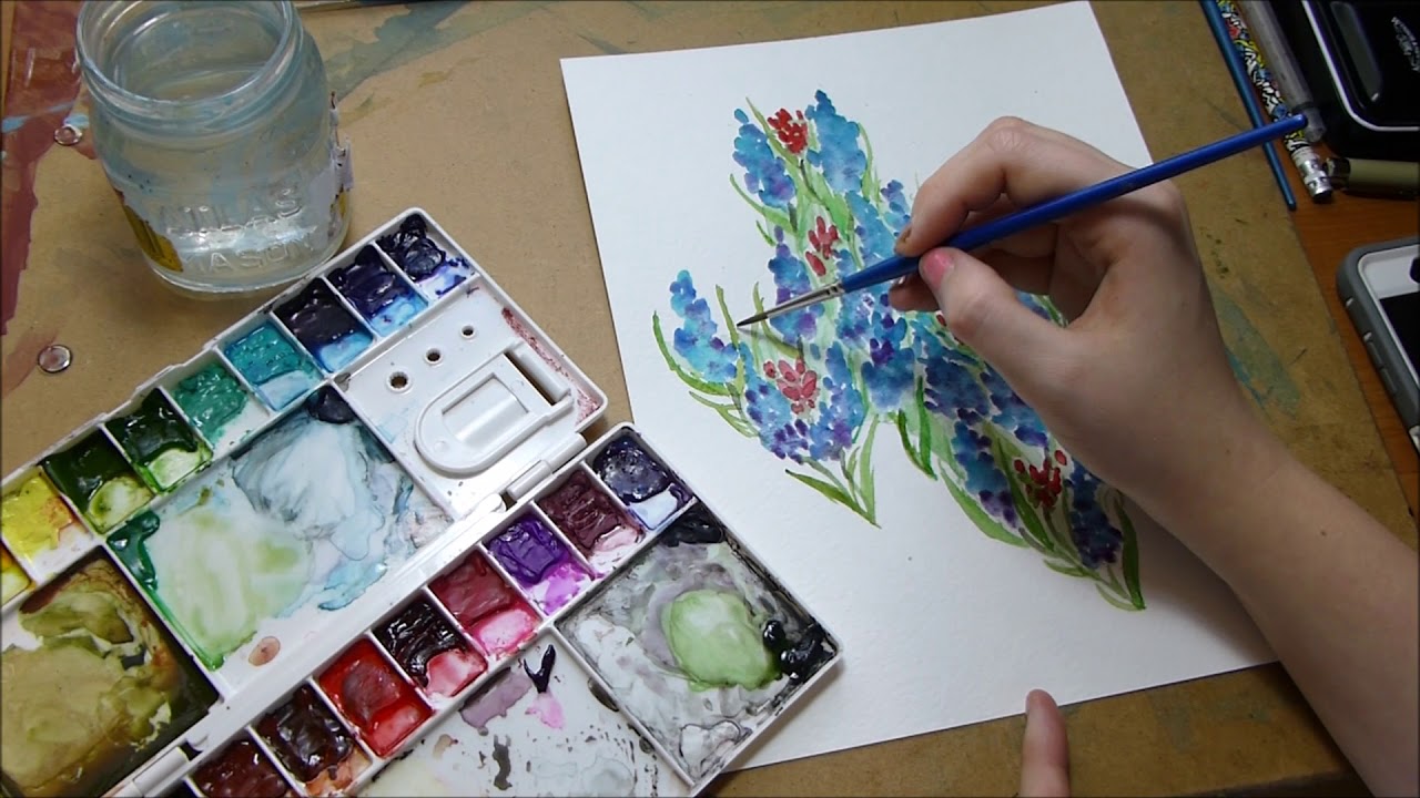 1280x720 Texas Bluebonnets Painting