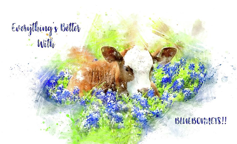 900x548 Better With Bluebonnets Watercolor Photograph By Lynn Bauer