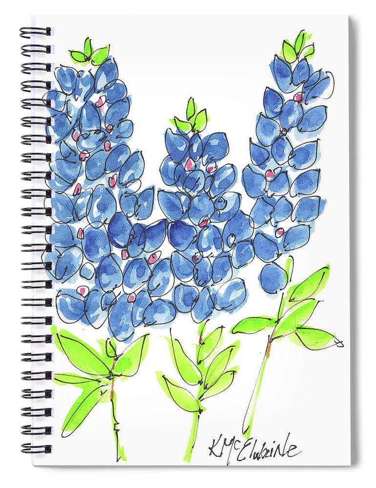 770x1000 Bluebonnet Tall Watercolor Painting By Kmcelwaine Spiral Notebook