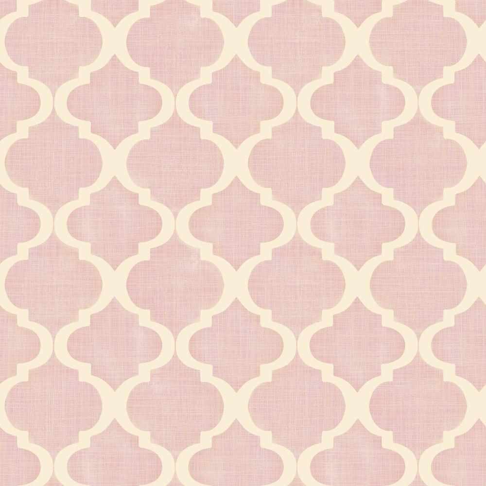 1000x1000 Chesapeake Tabitha Blush Watercolor Quatrefoil Wallpaper Mea79012