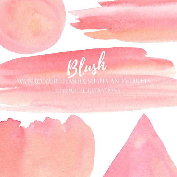 570x570 Blush Watercolor Splash Clipart Pink Ombre Background Etsy