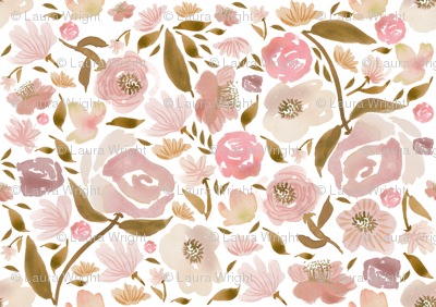 400x282 Baby Blush Roses Watercolor Flowers Pink Baby Girls Giftwrap