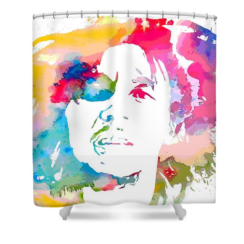 800x800 Bob Marley Watercolor Portrait Shower Curtain For Sale By Dan Sproul