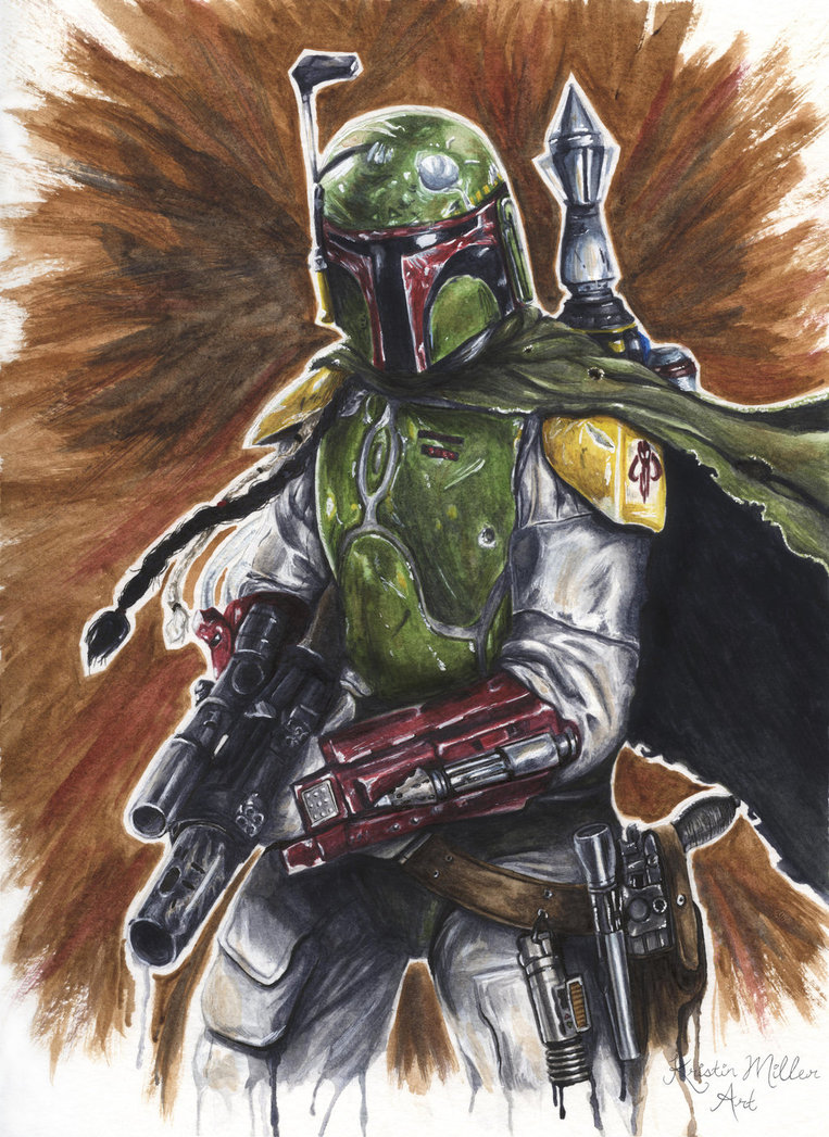763x1047 Boba Fett Watercolor By Kristinmillerart