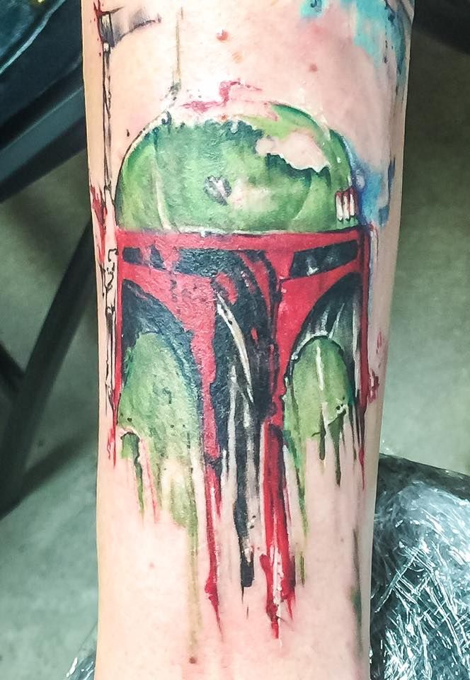 664x960 Boba Fett Watercolor By Olivia Bright [Trilogy Tattoo Virginia