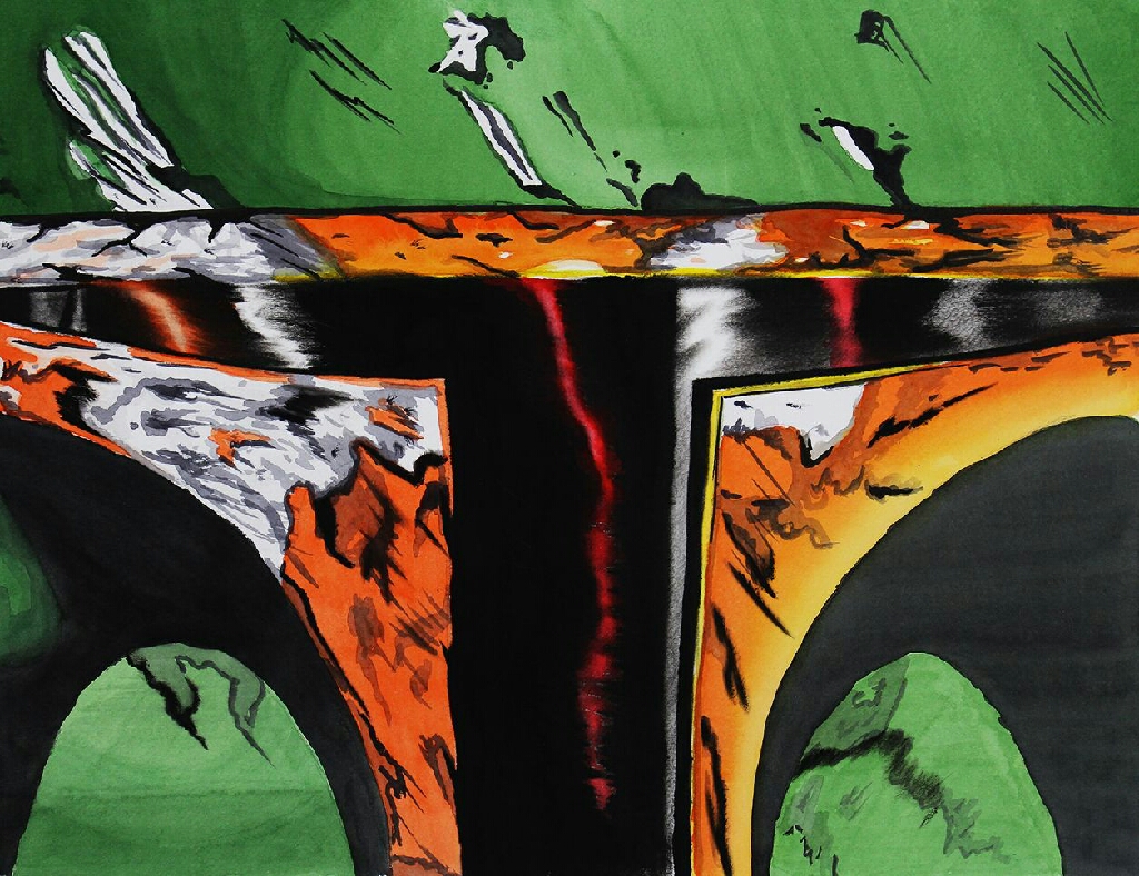 1024x788 Boba Fett. Mixed Media, Mostly Watercolor. Speedpaint Video On My