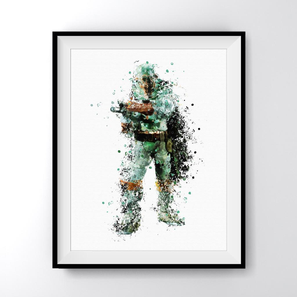 1024x1024 Star Wars Boba Fett Art Print Poster