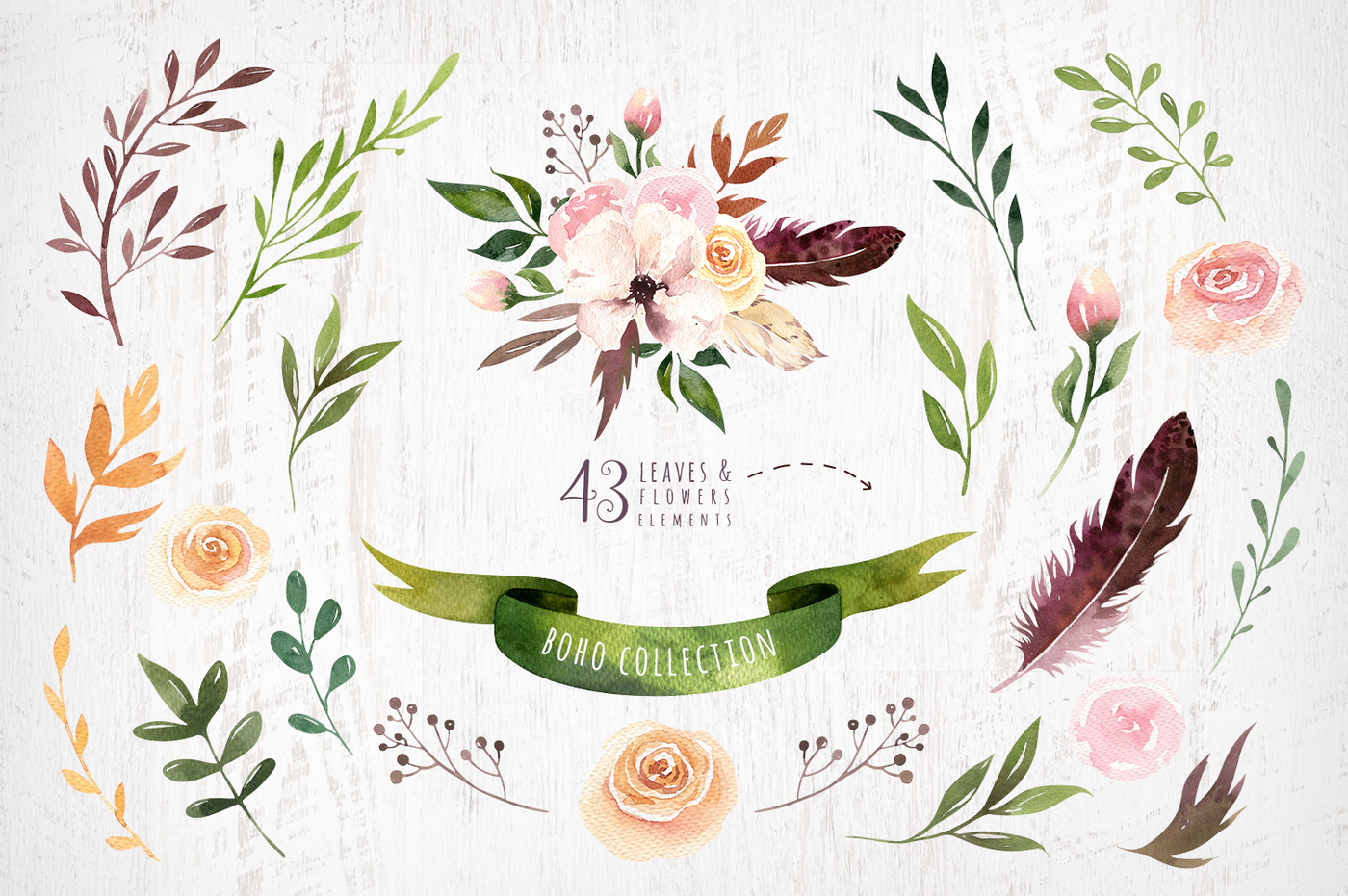 1400x931 Bohemian Watercolor Collection Ii By Peace Shop