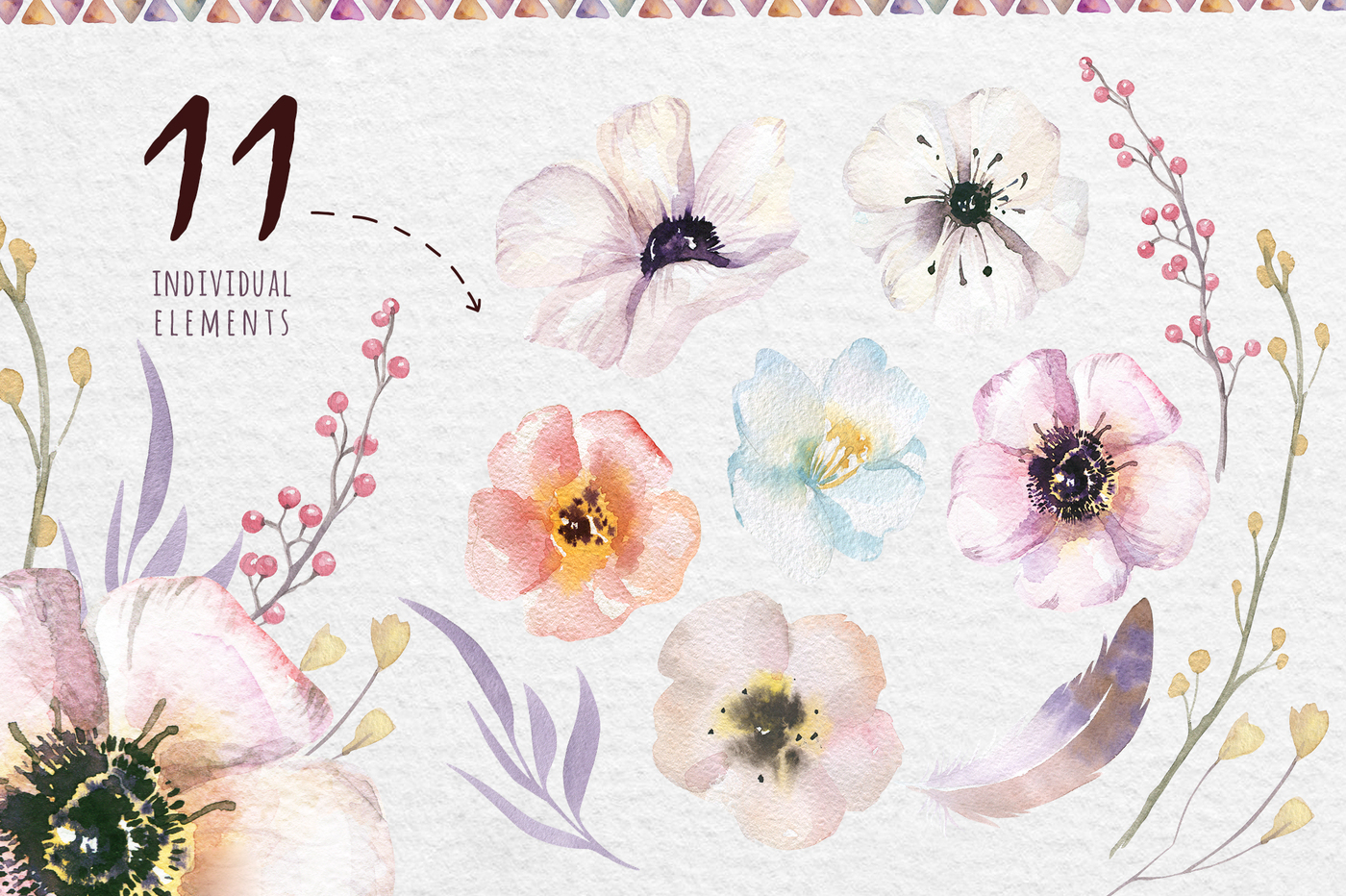 1400x932 Bohemian Watercolor Feathers. Tribe Style. By Peace Shop