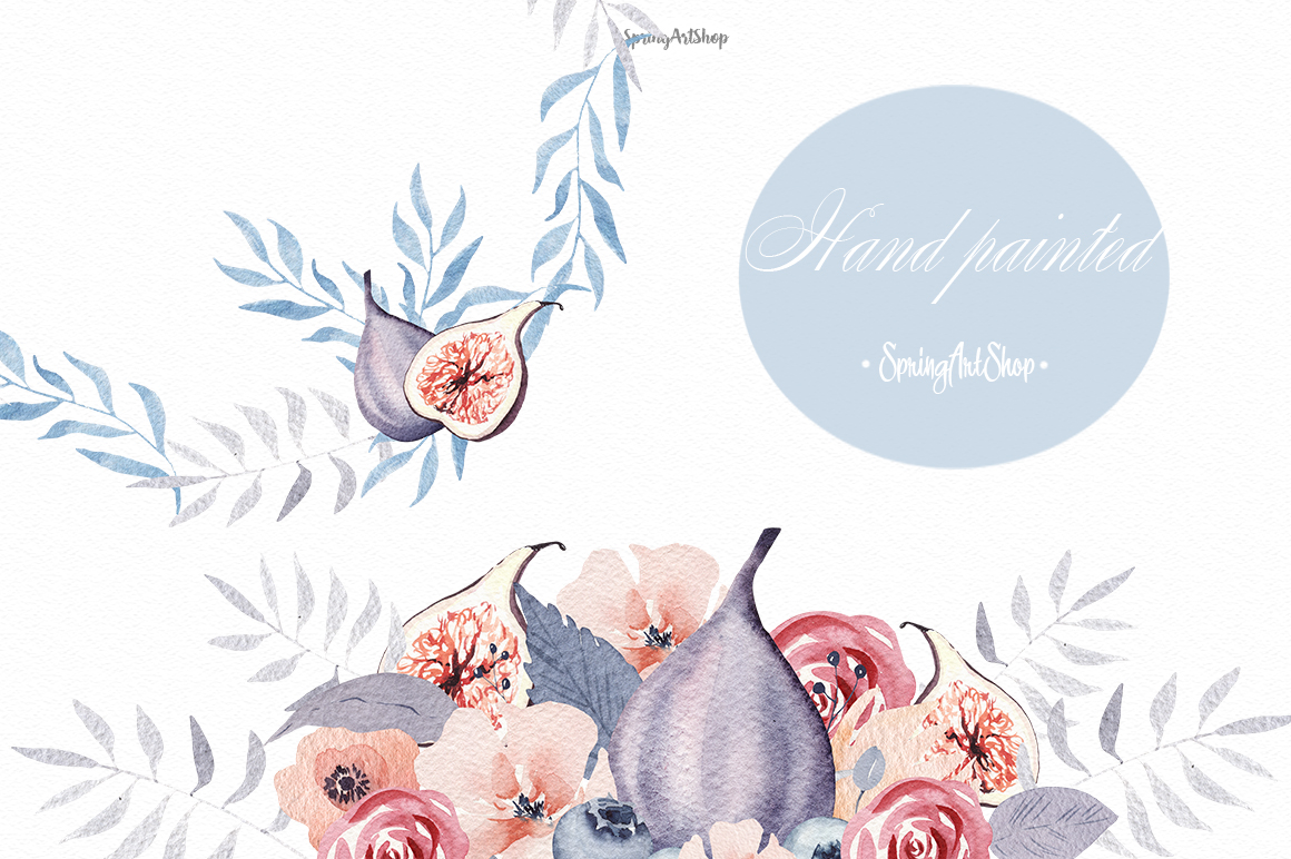 1160x772 Bohemian Watercolor Flower Big Set By Springartshop